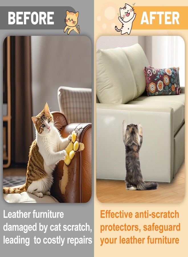 Acostop Cat Scratch Furniture Protector - Specially Designed for Leather Furniture, Easy to Remove Anti-Scratch Couch Protector from Cat, No Pins, 16 Pack - Image 3